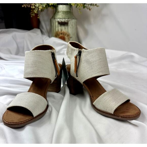 Toms Majorca Cutout Side Zipper Sandal Natural 8 - Picture 10 of 16